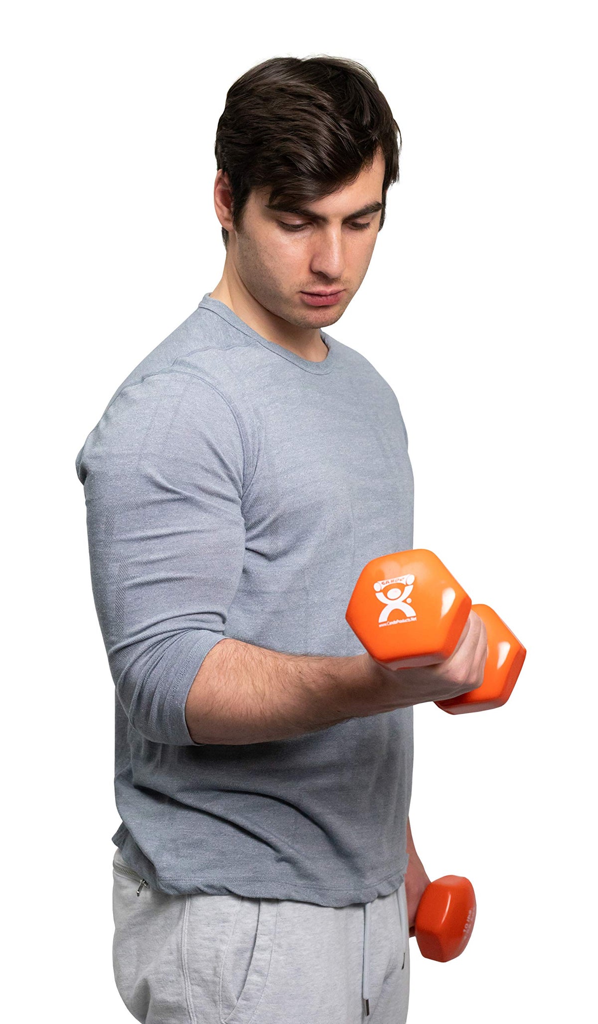 Orange 10 lb Vinyl Coated Dumbbell J8379