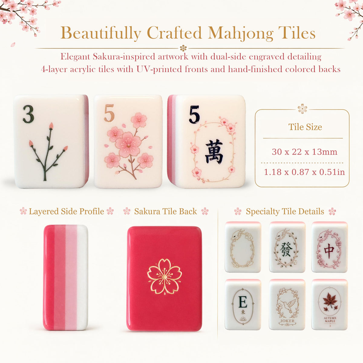American Mahjong Set with Racks, Mat & Tote B9201