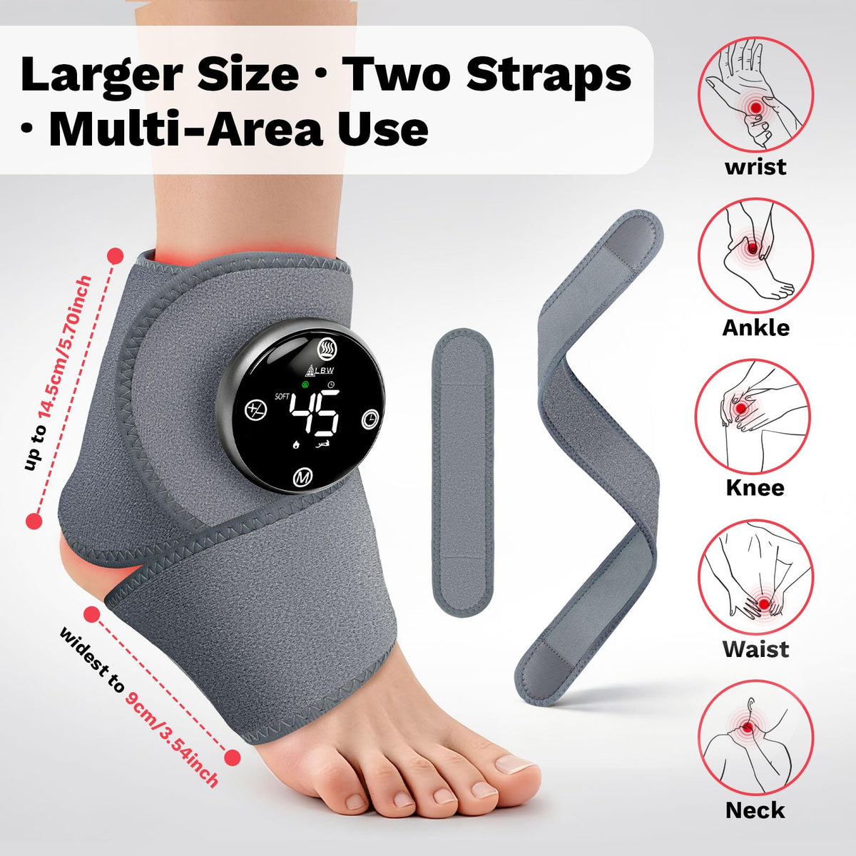 Cordless Heated Foot Massager Wrap with Red Light D99967