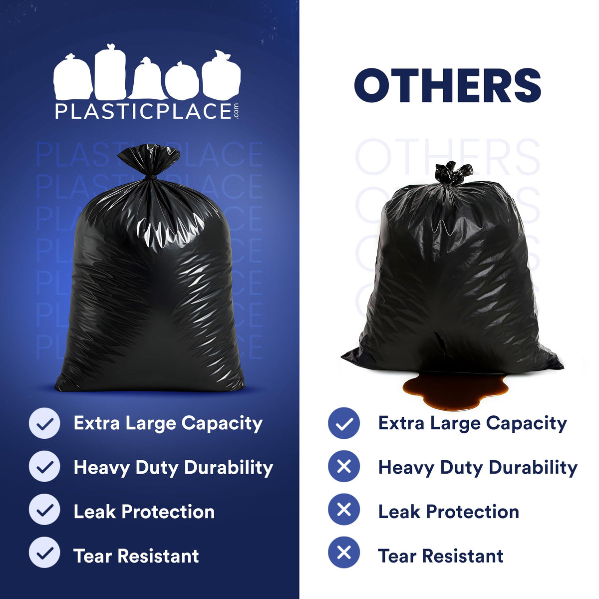 95-96 Gallon Heavy Duty Black Trash Bags K349