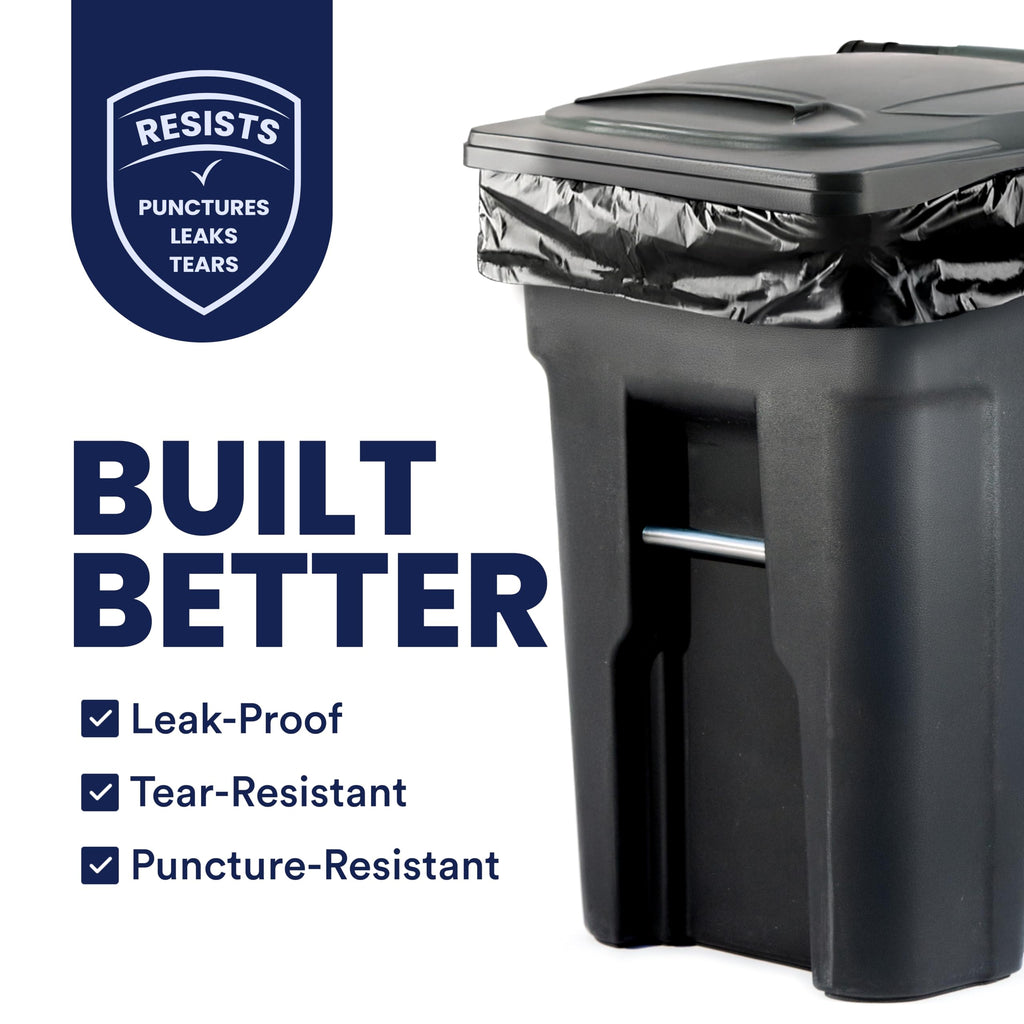 95-96 Gallon Heavy Duty Black Trash Bags K349