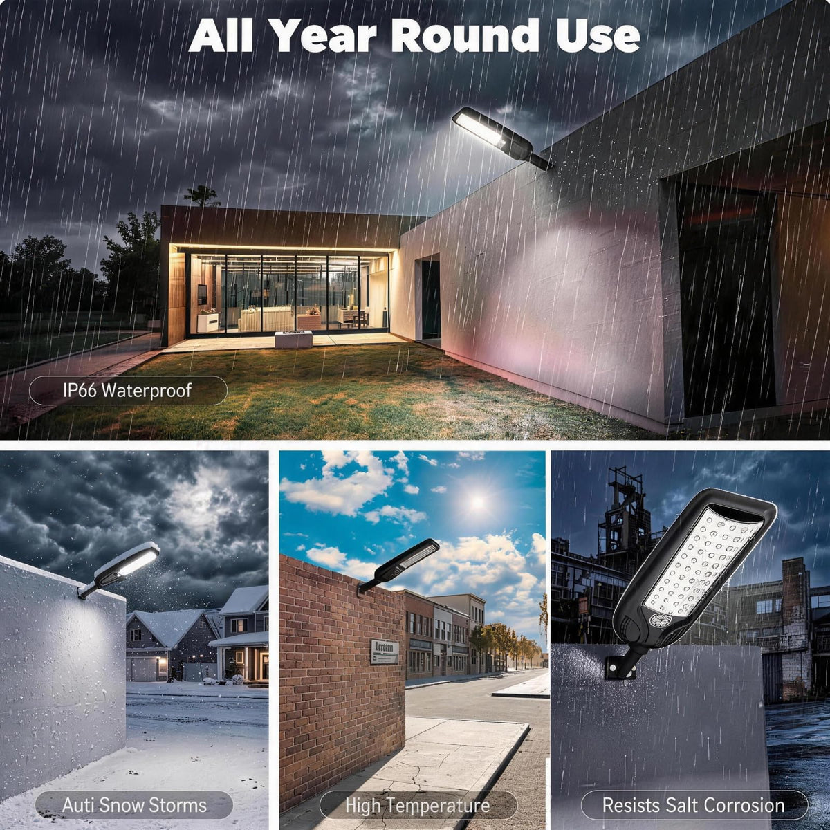 Solar Street Lights Outdoor with Remote Control, Motion Sensor, 6500K Dusk to Dawn, Waterproof Security Light J6156