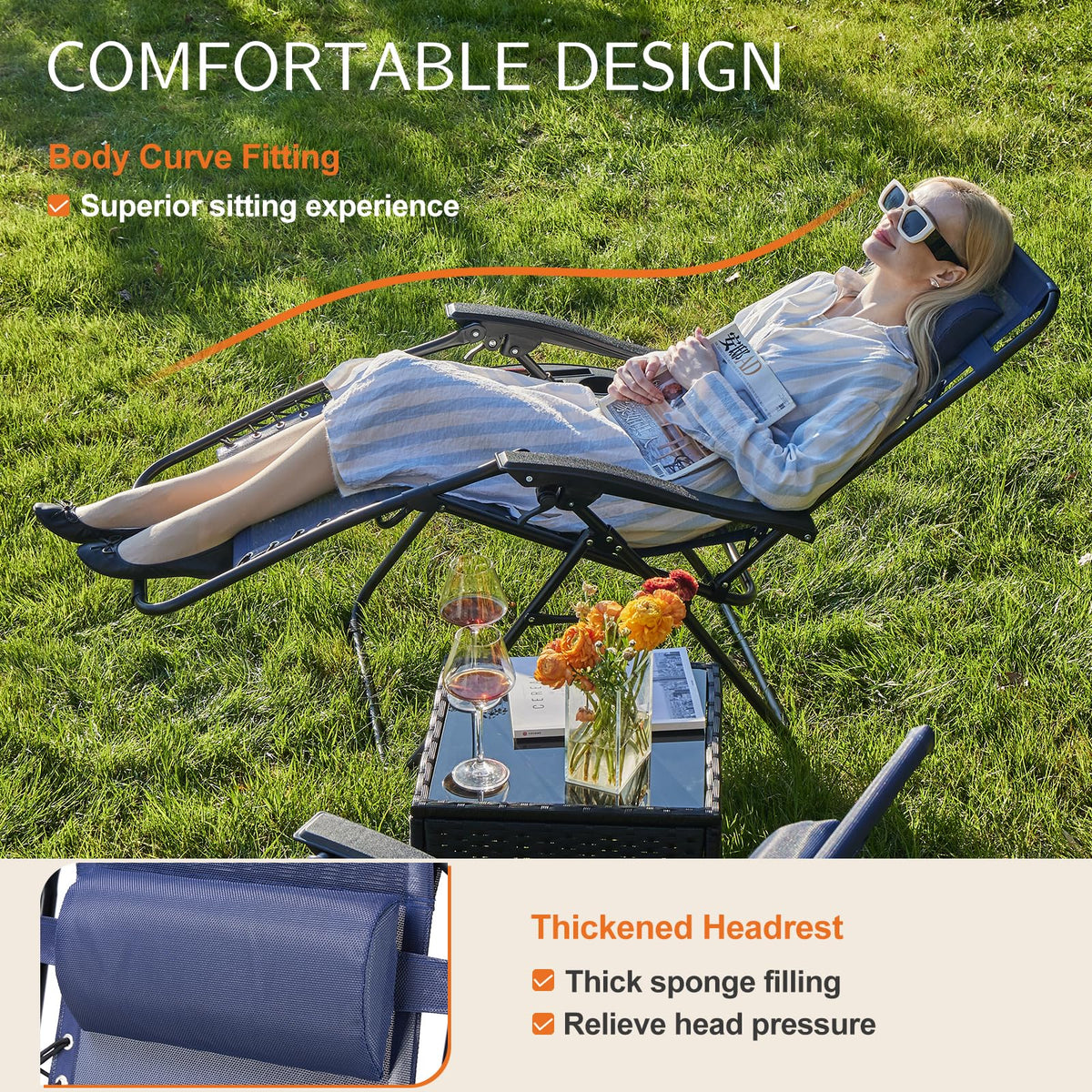 Zero Gravity Chairs Set of 2 Blue A443