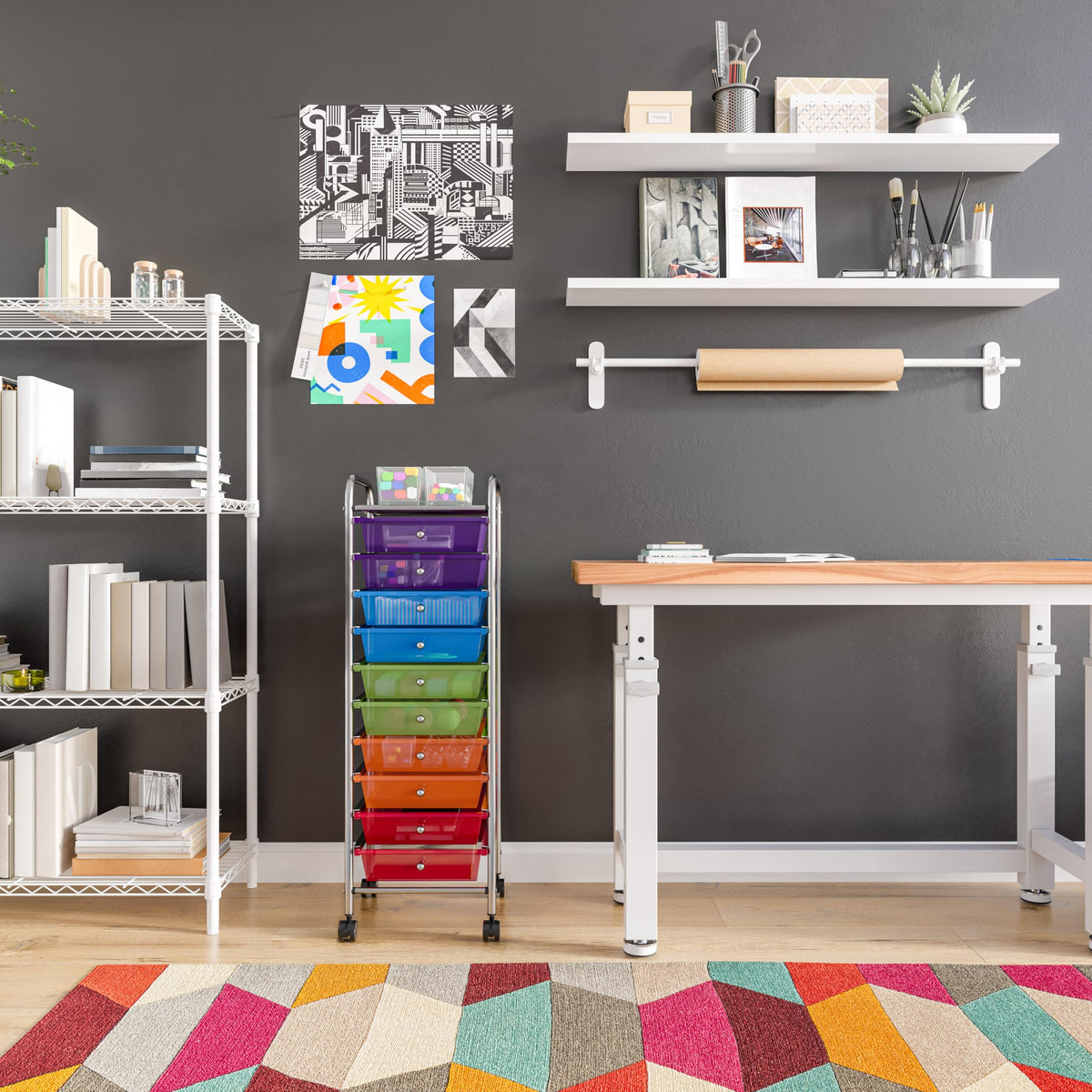 10 Drawer Rolling Storage Cart I9379