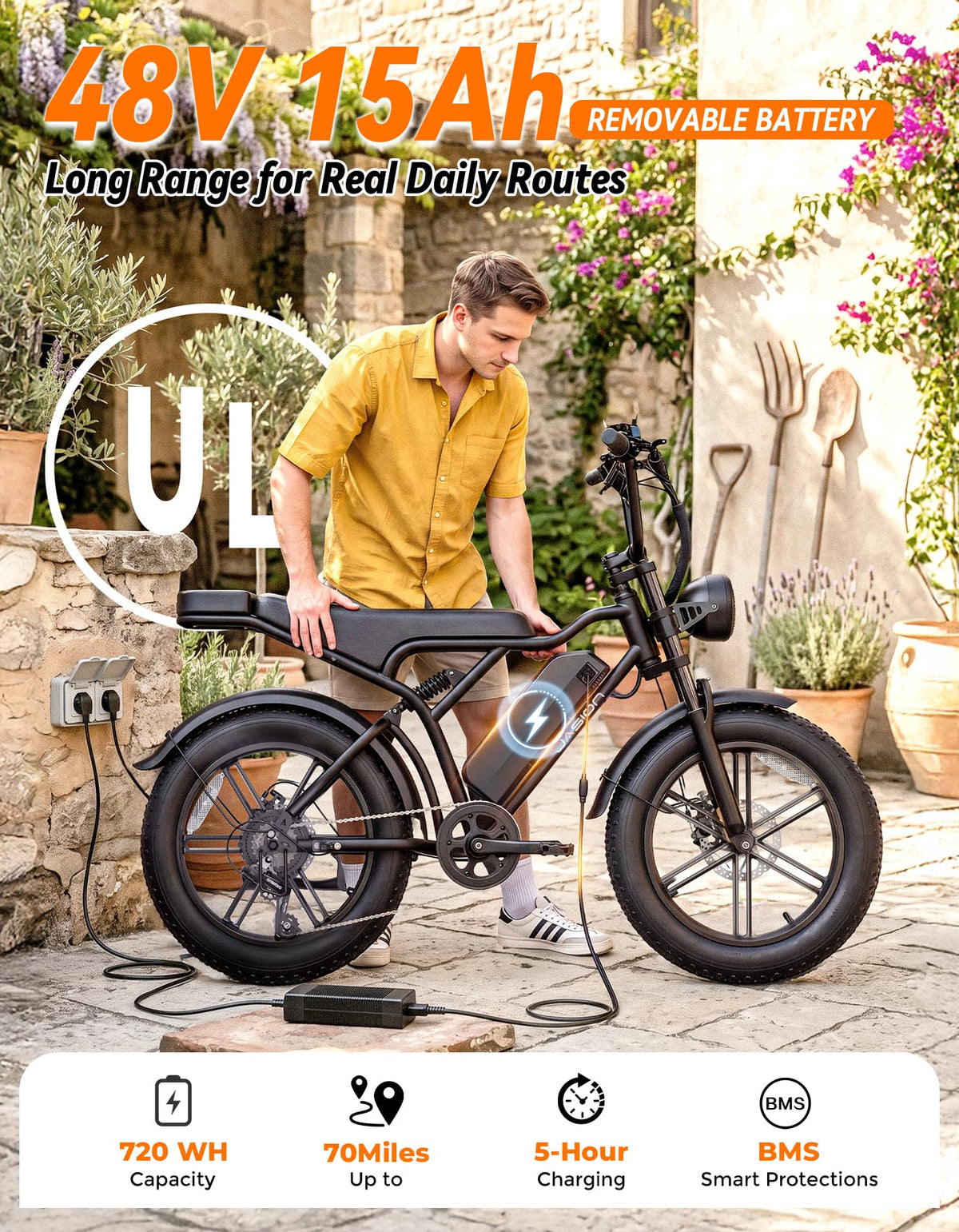 Electric Bike, 2000W Peak, Fat Tire T3146