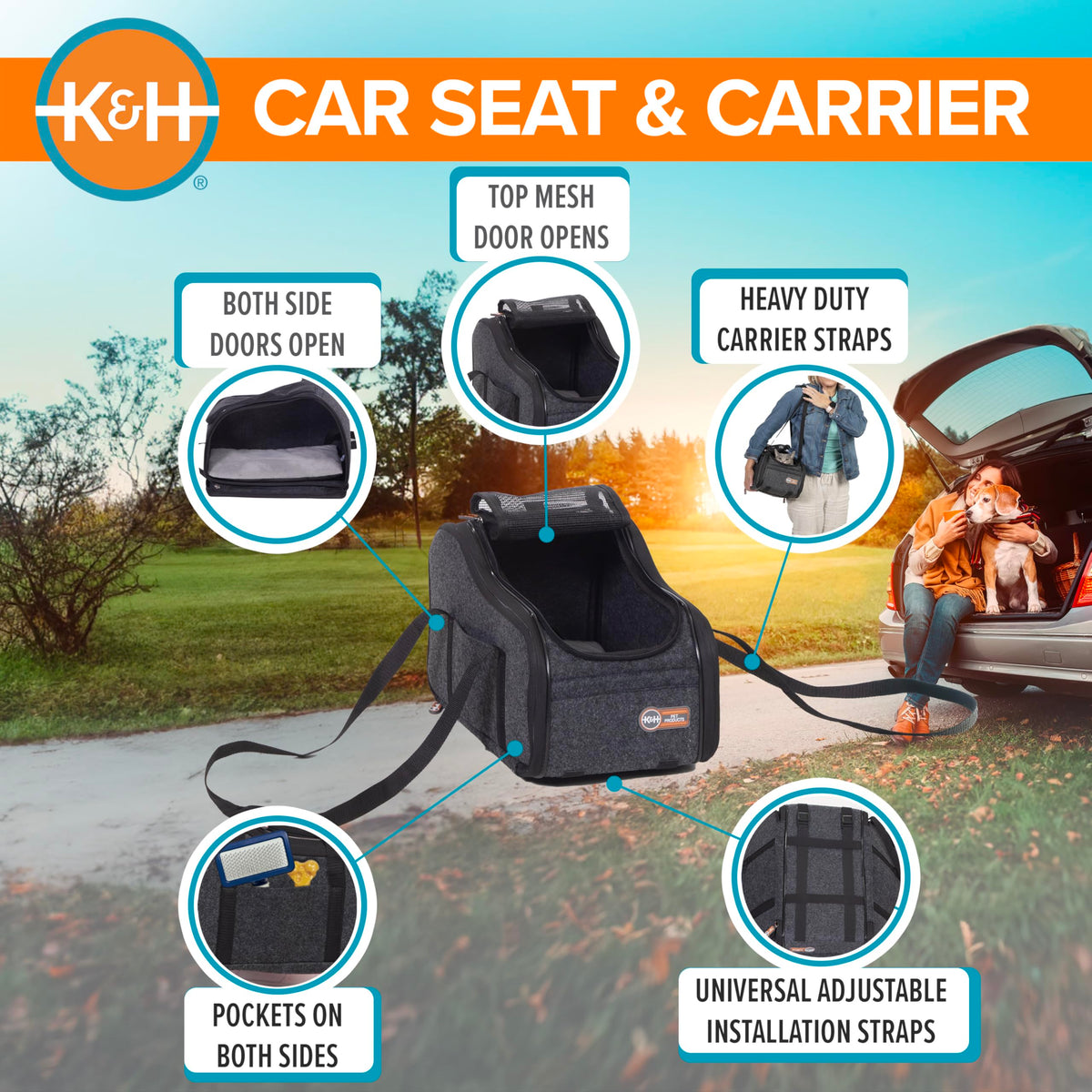 Dog Car Seat for Pets Under 8 lbs H409