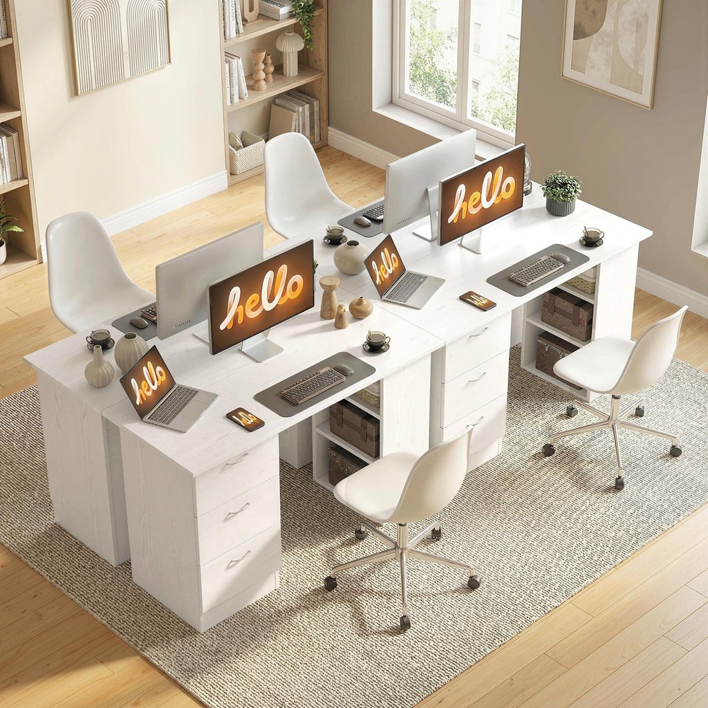 White Computer Desk with Drawers R925824