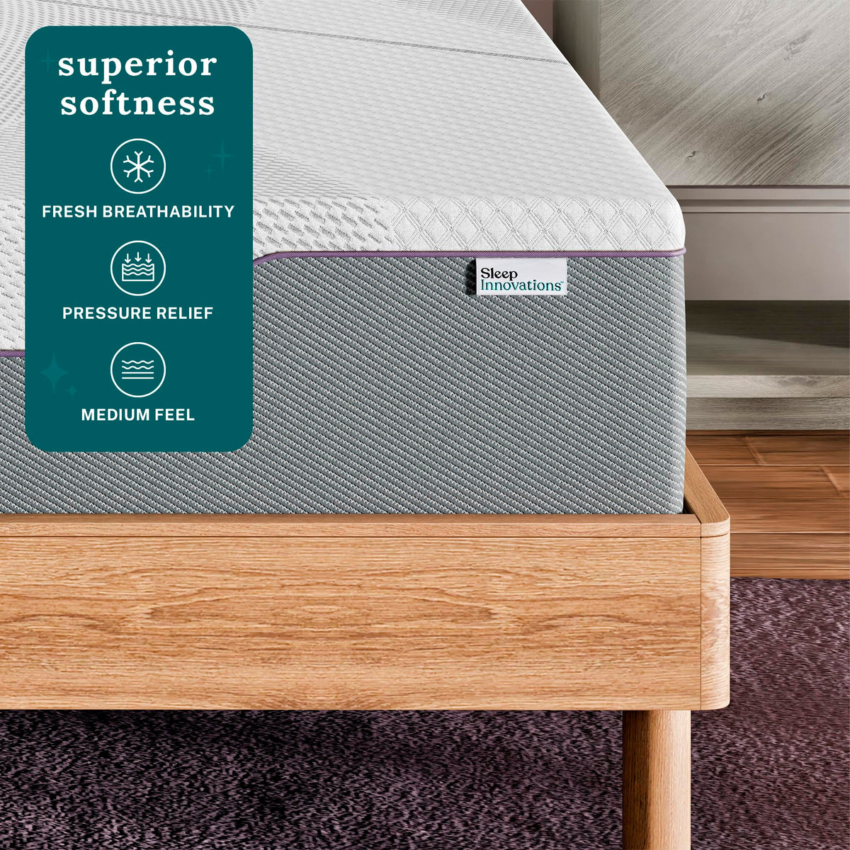 12 Inch Green Tea Memory Foam Mattress, Twin Size R87774