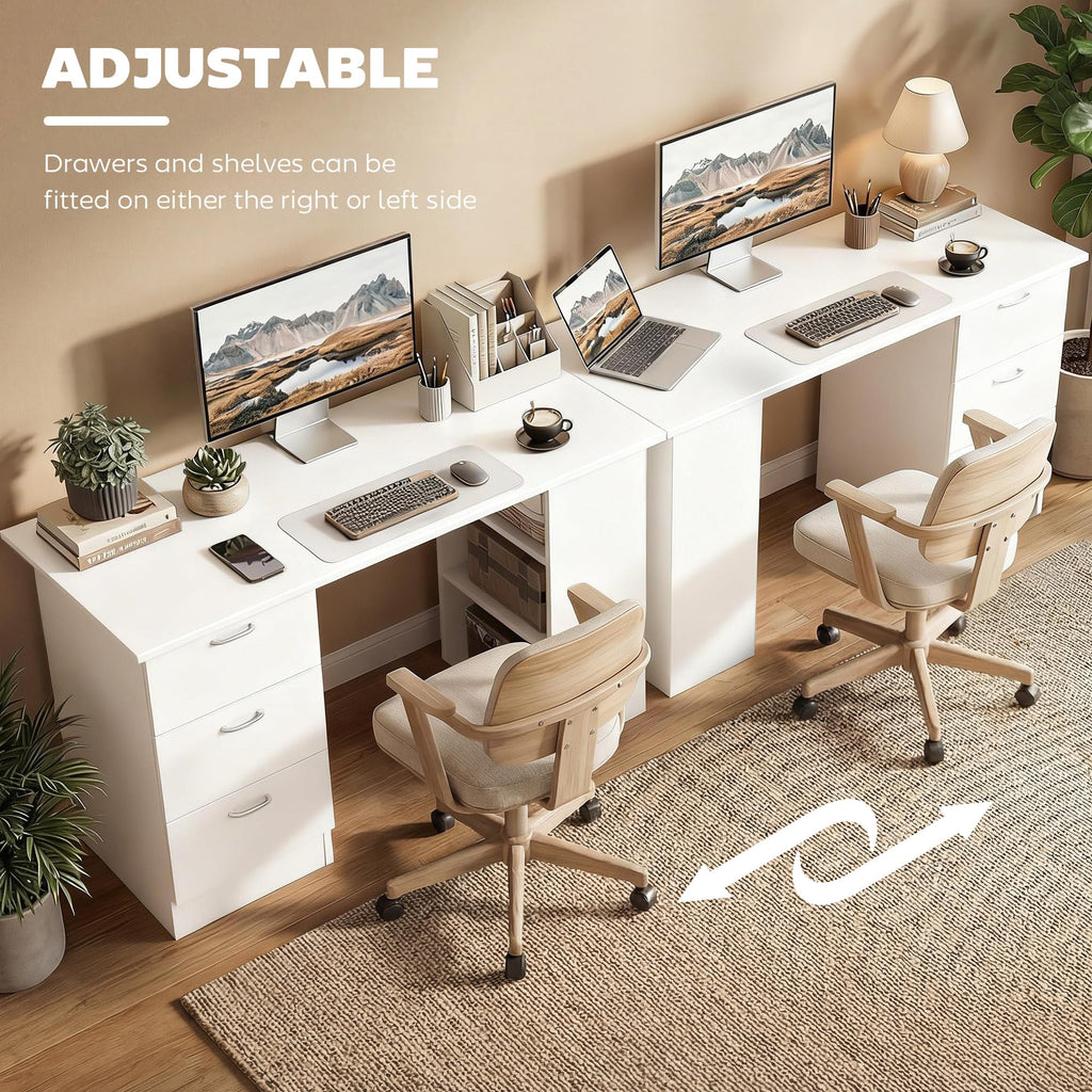 White Computer Desk with Drawers R925824